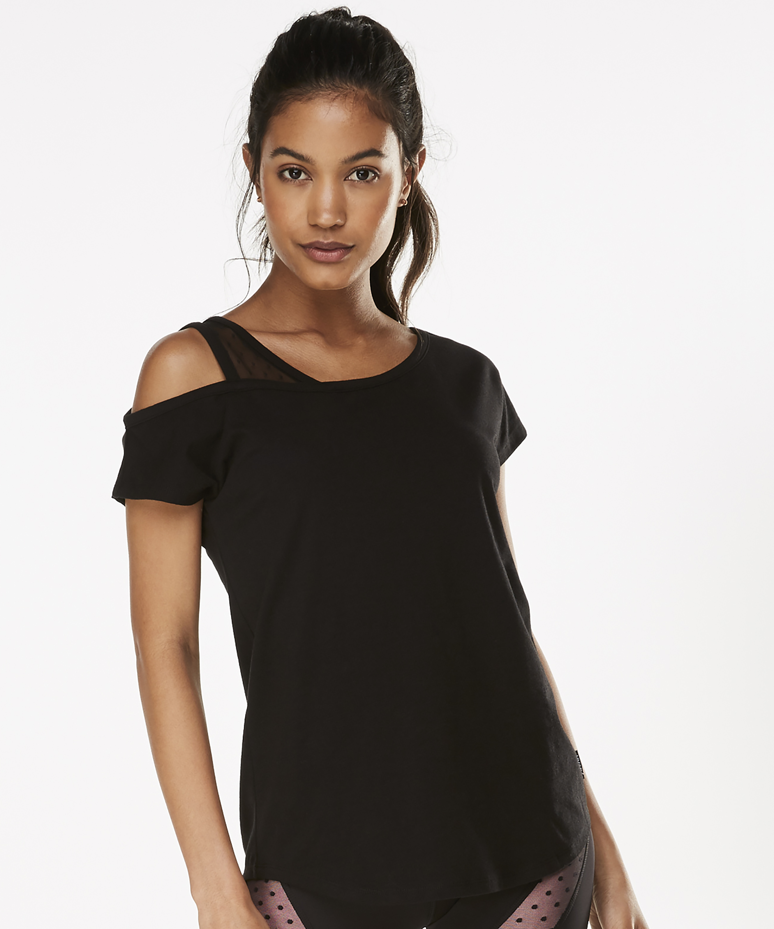 HKMX Kurzarm-Sport-Shirt Branded, Schwarz, main