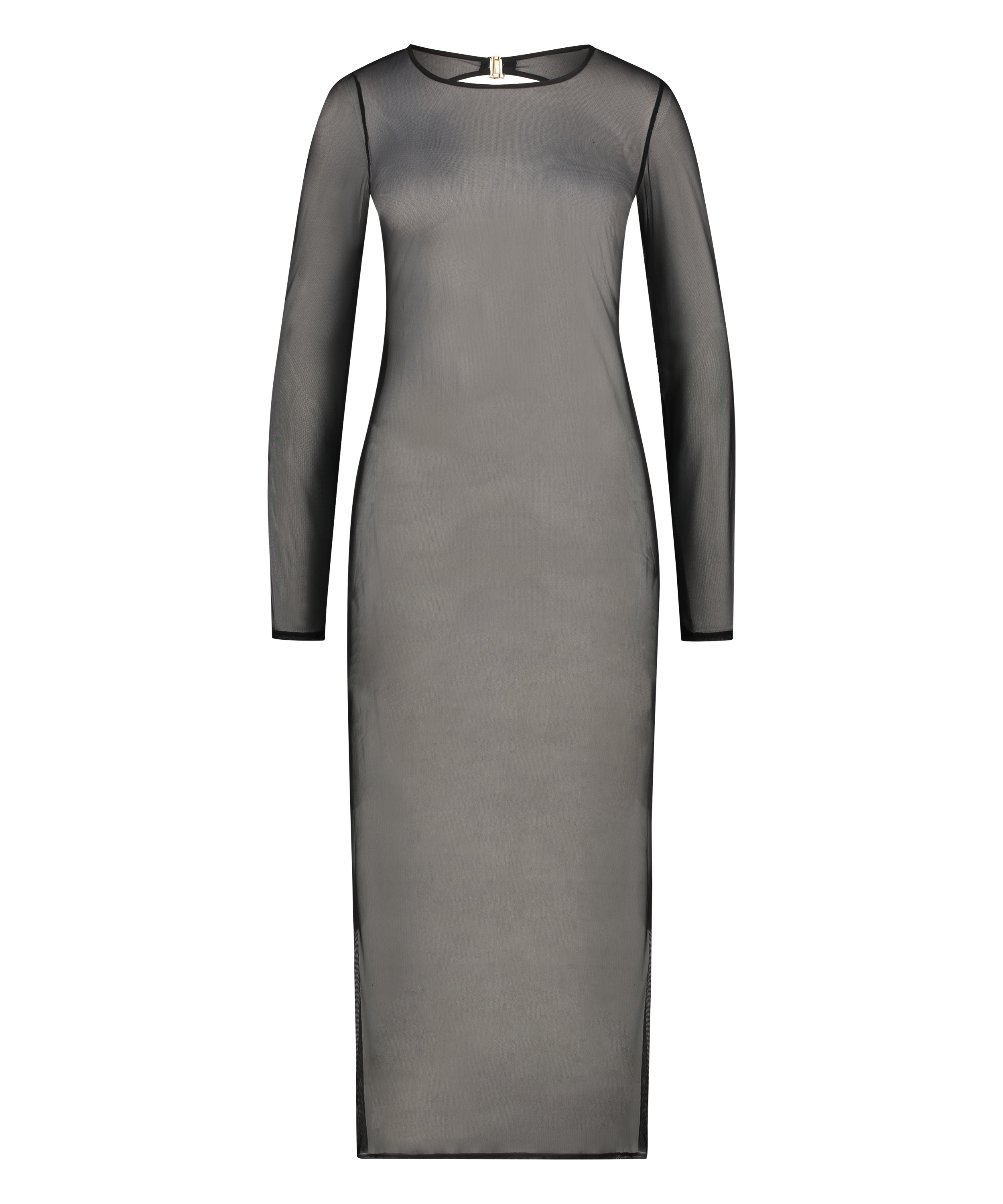Langes transparentes Kleid, Schwarz, main