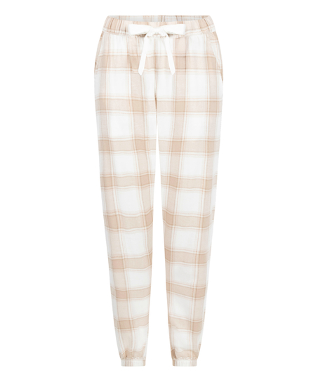 Pyjamahose aus Flanell, Beige