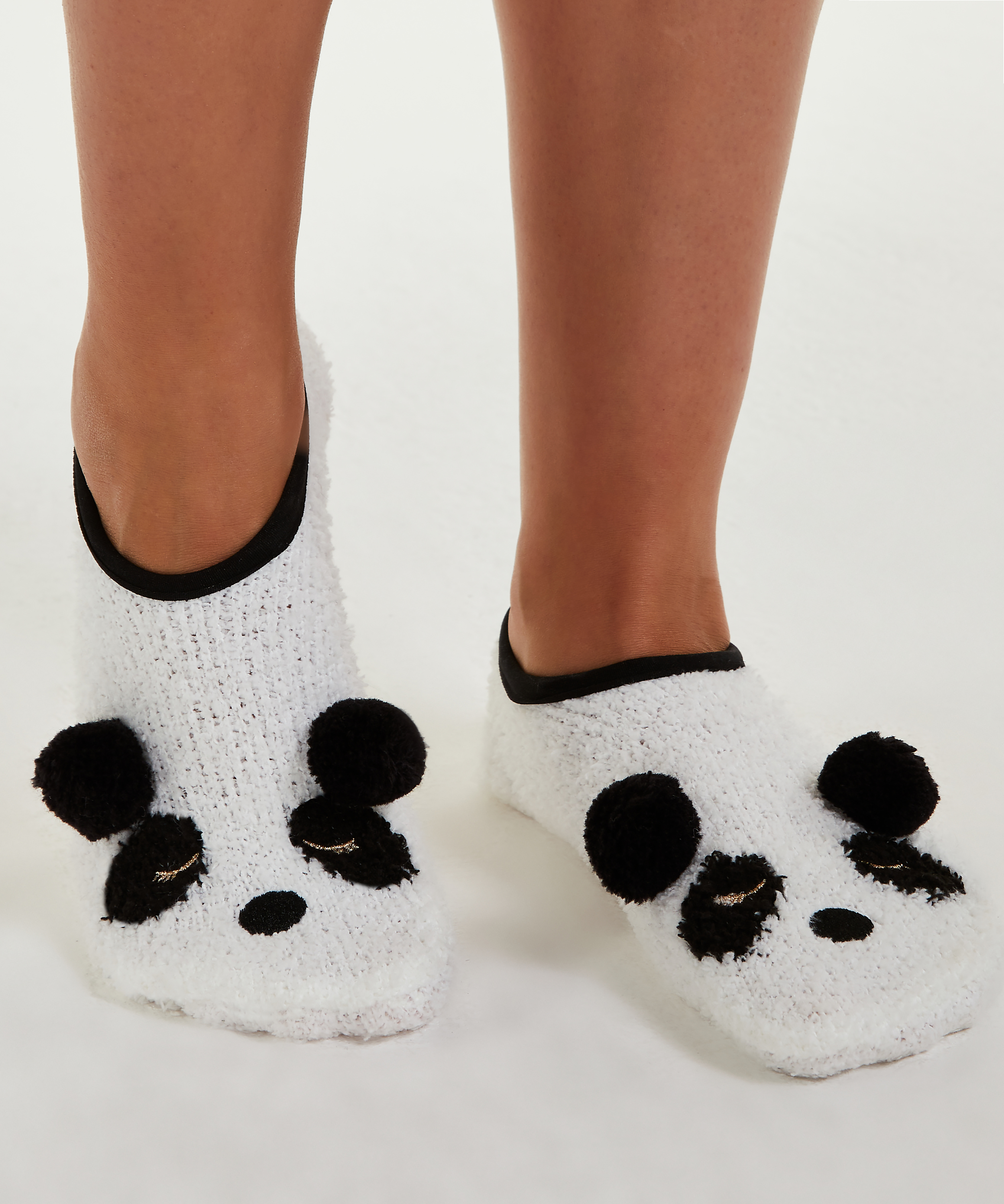 Chaussons Panda, Jaune, main