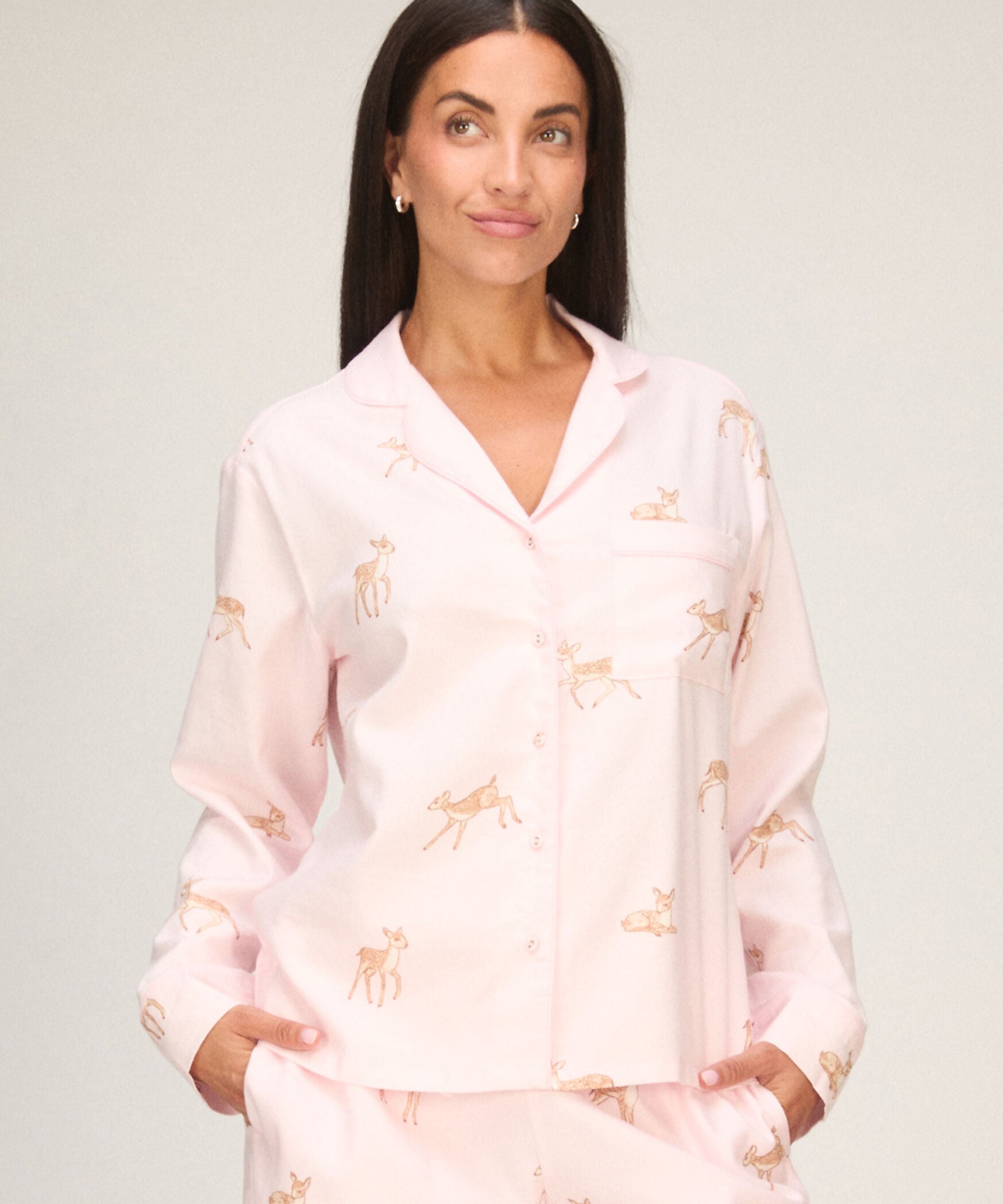 Pyjama-Jacke Longsleeve Woven, Rose