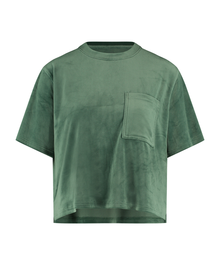 Top Velours Pocket, Vert