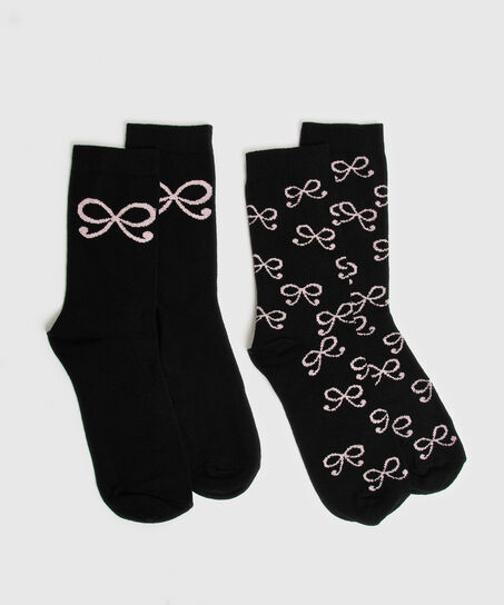2 Paires de Chaussettes en Coton, Noir