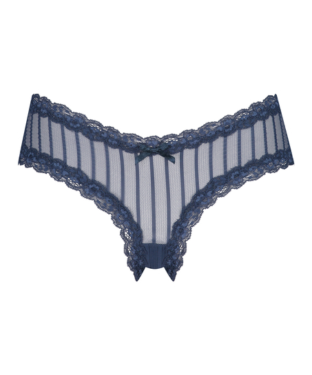Slip brésilien V-shape mesh, Bleu