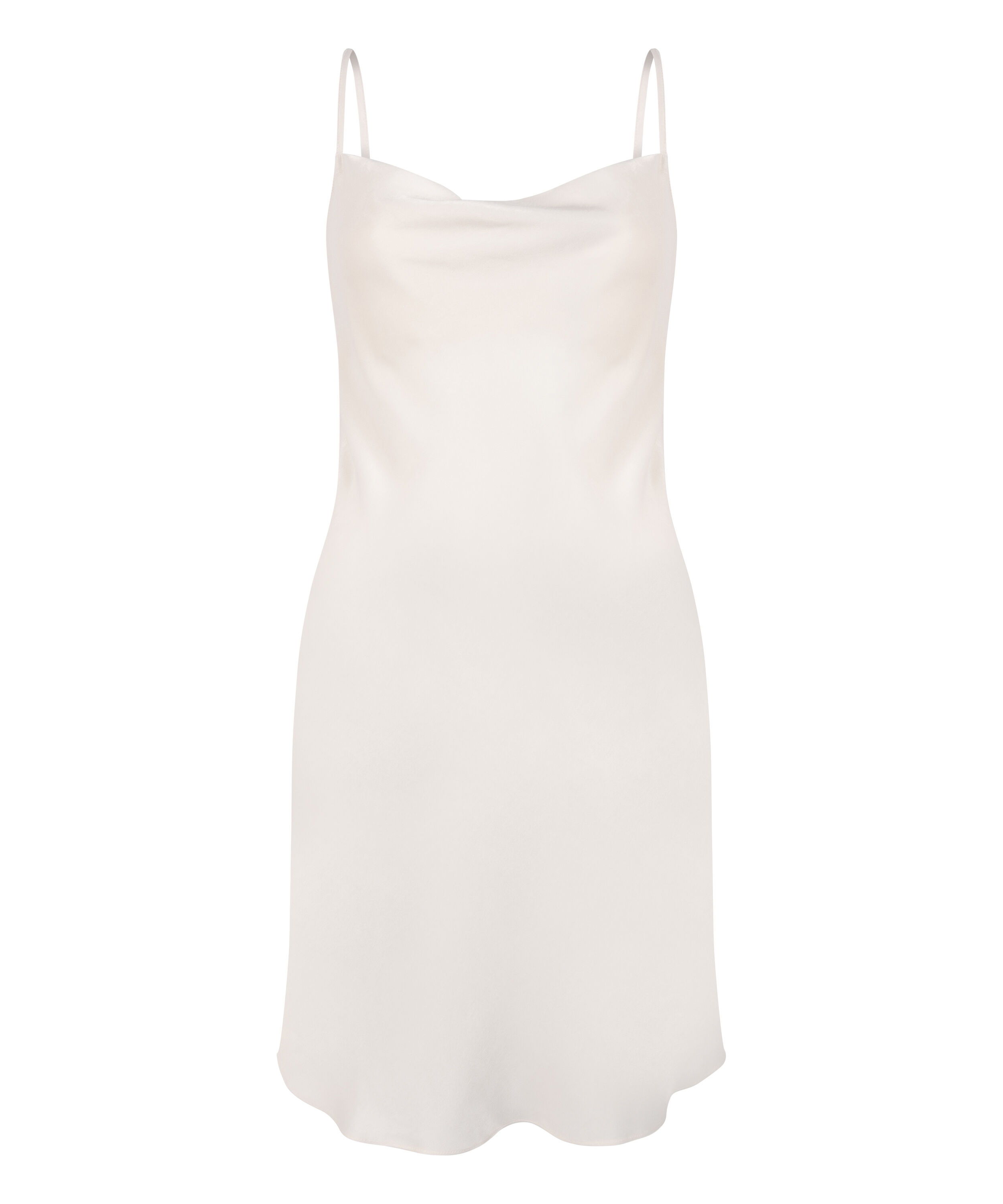 Satin-Slipdress Minimal, Wei&szlig;