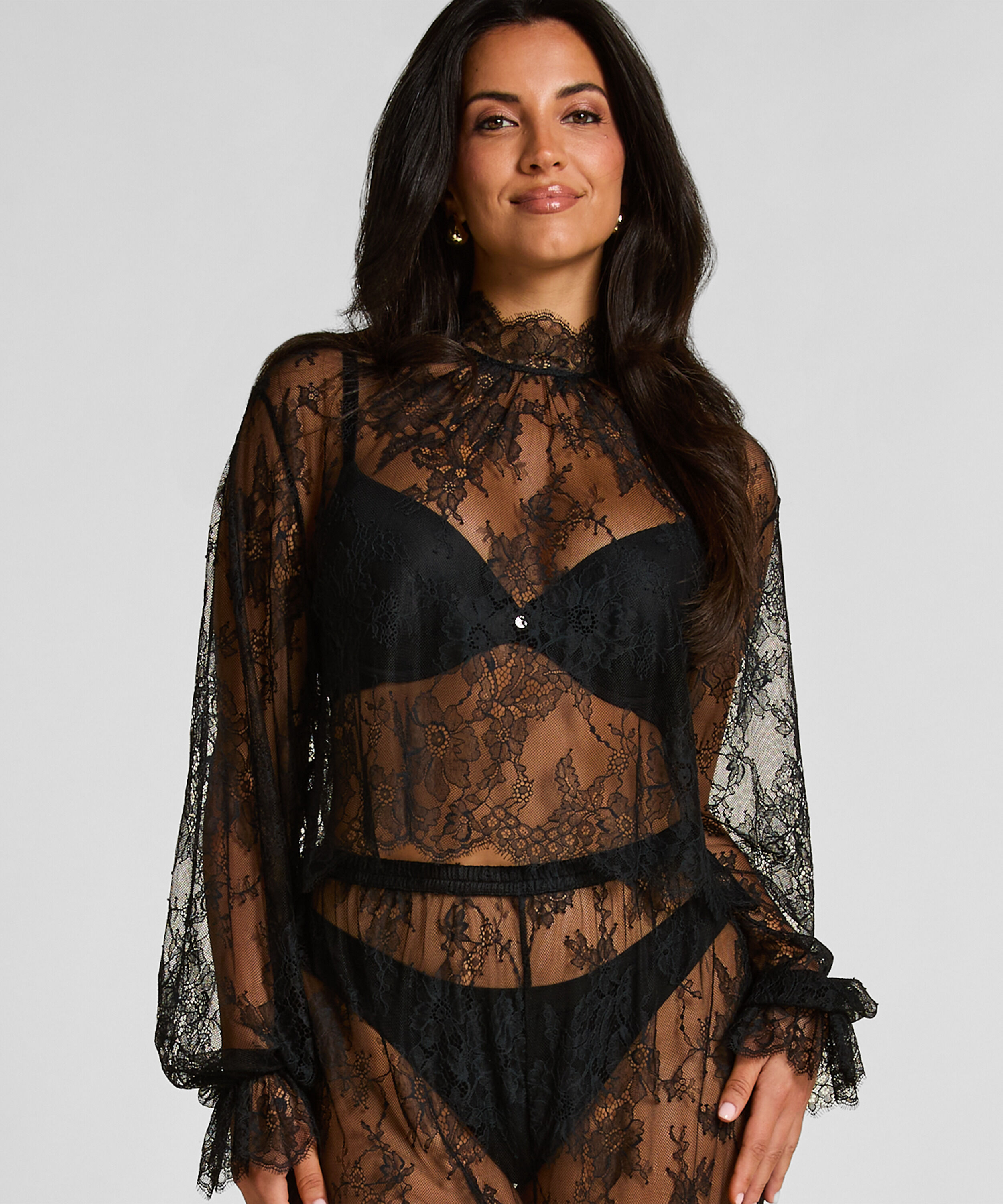 Pyjamatop Cecilia, Schwarz