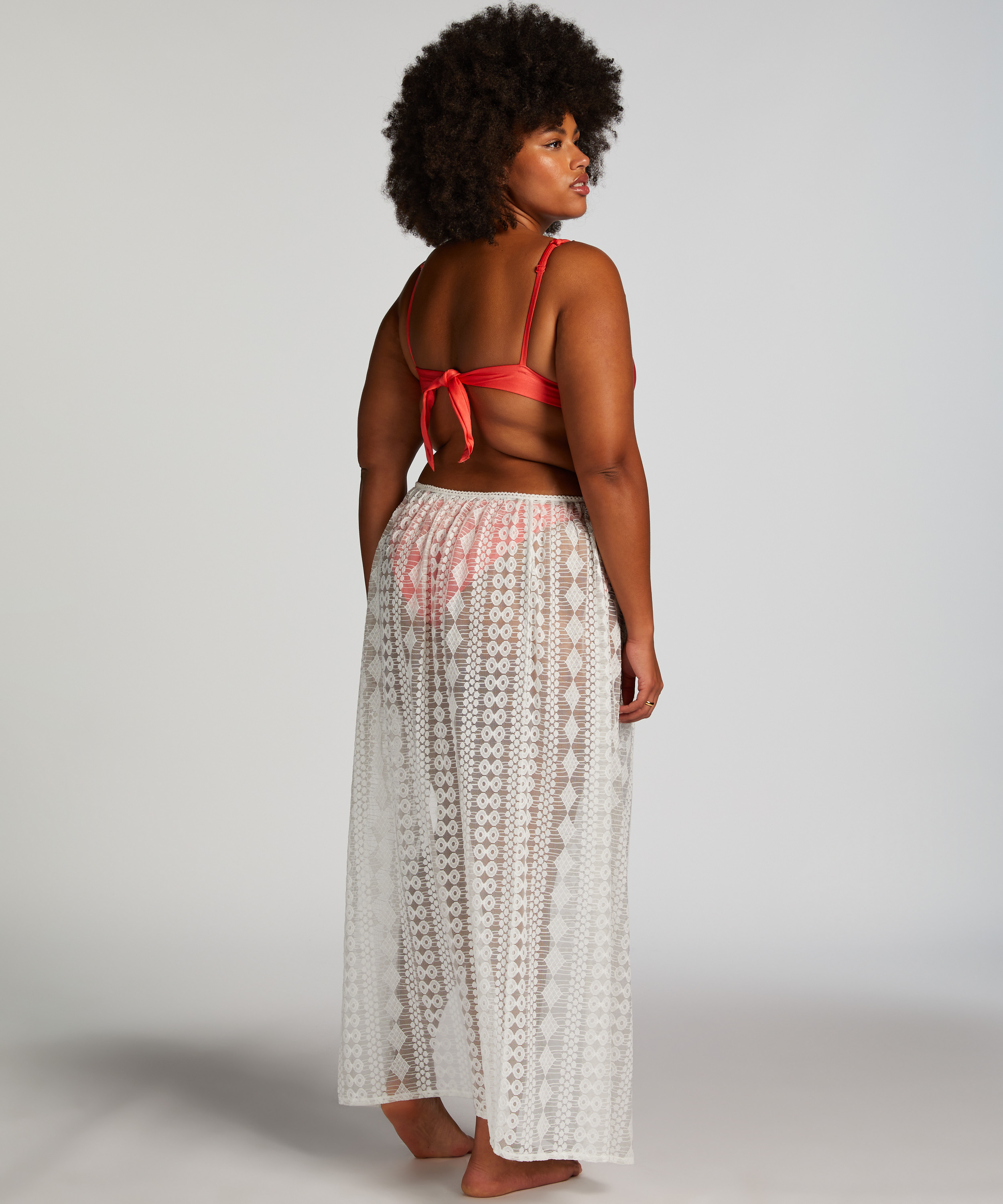 Jupe de plage, Blanc, main