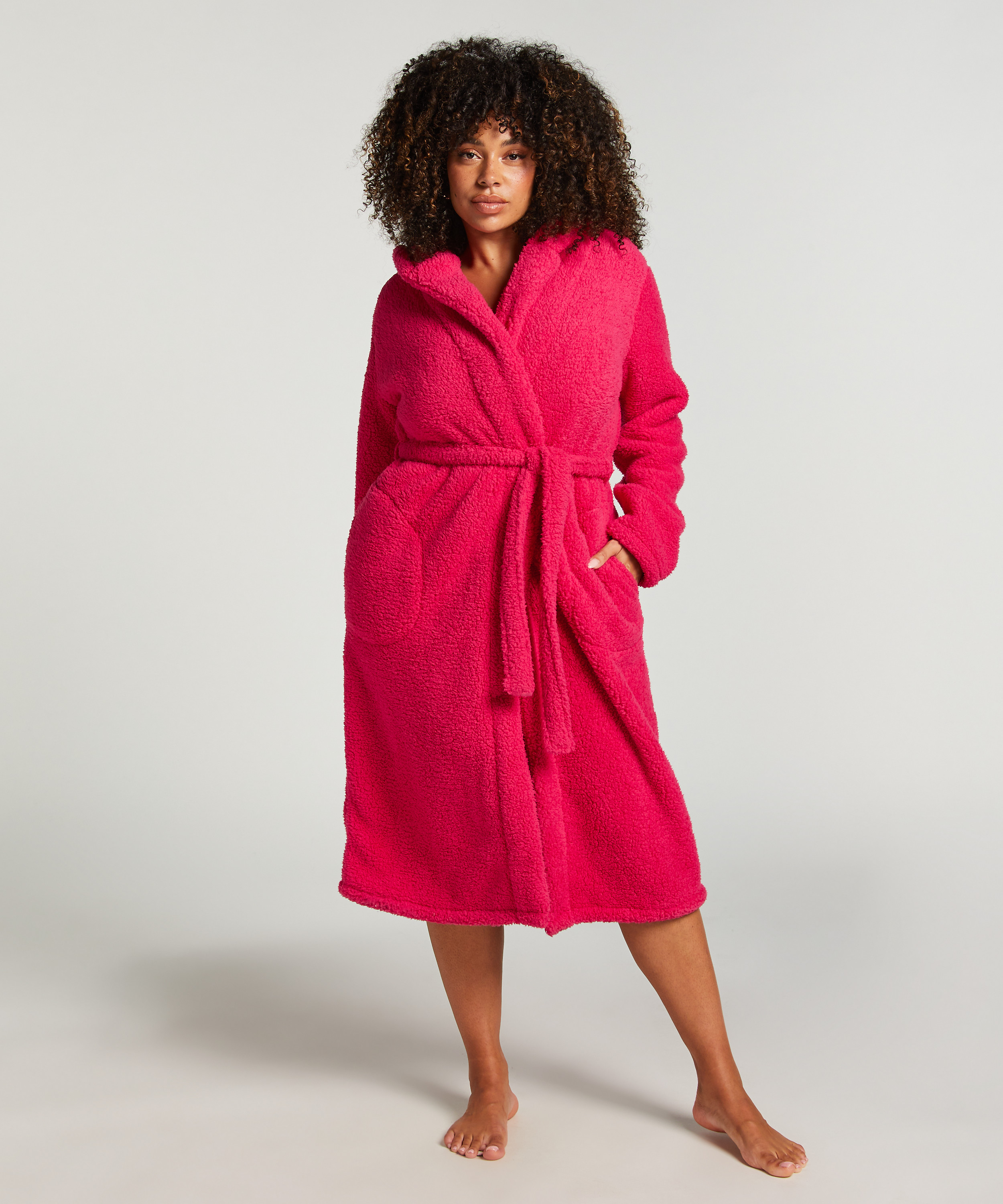 Bademantel Fleece, Rose, main