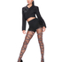15 Denier Collants Criss Cross Lurex, Noir