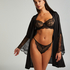 Kimono Lace Satin, Schwarz