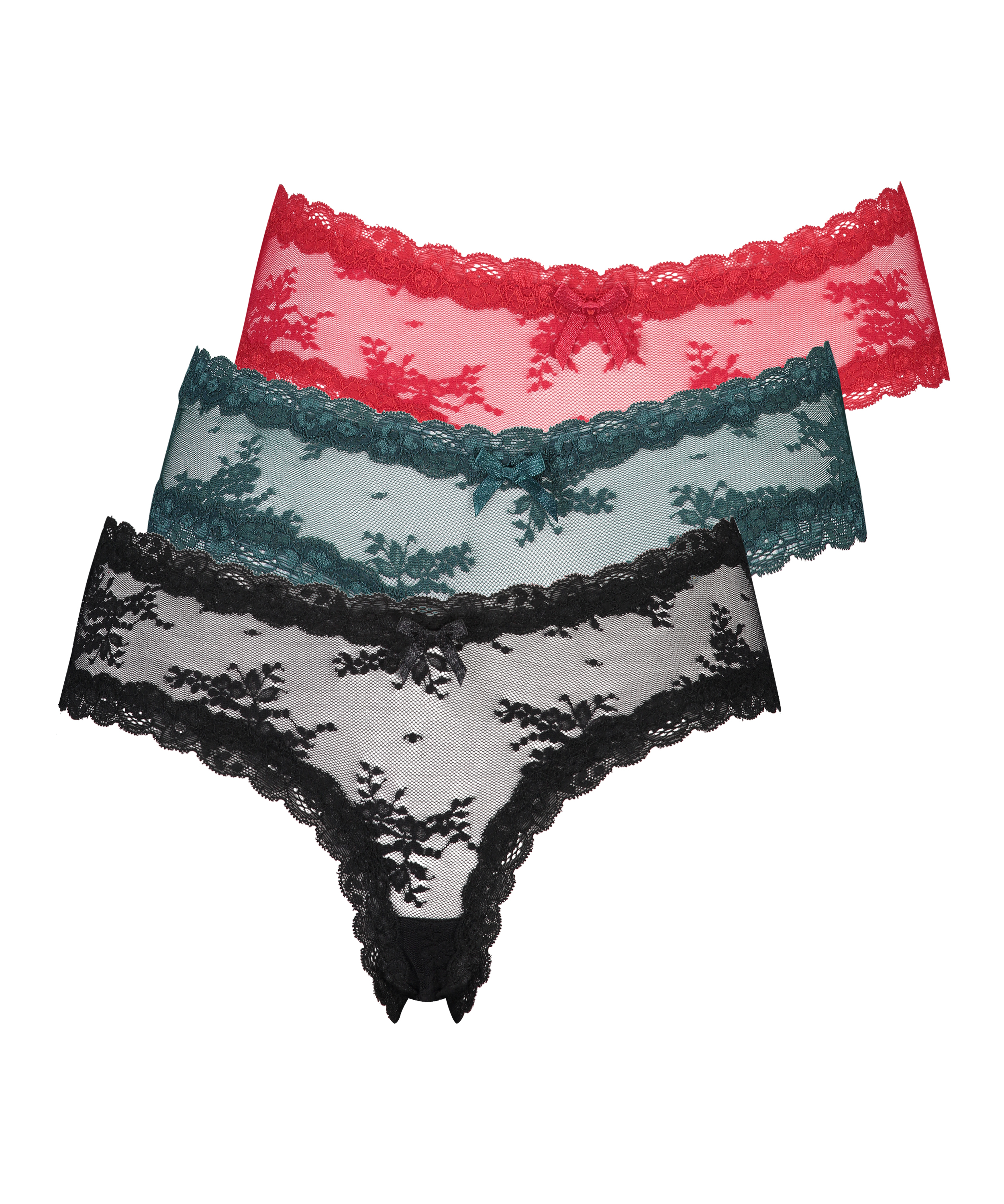 3 paires de slip br&eacute;silien en forme de V, Noir, main