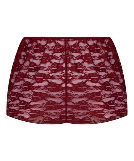 Shorts aus Allover-Spitze, Rot