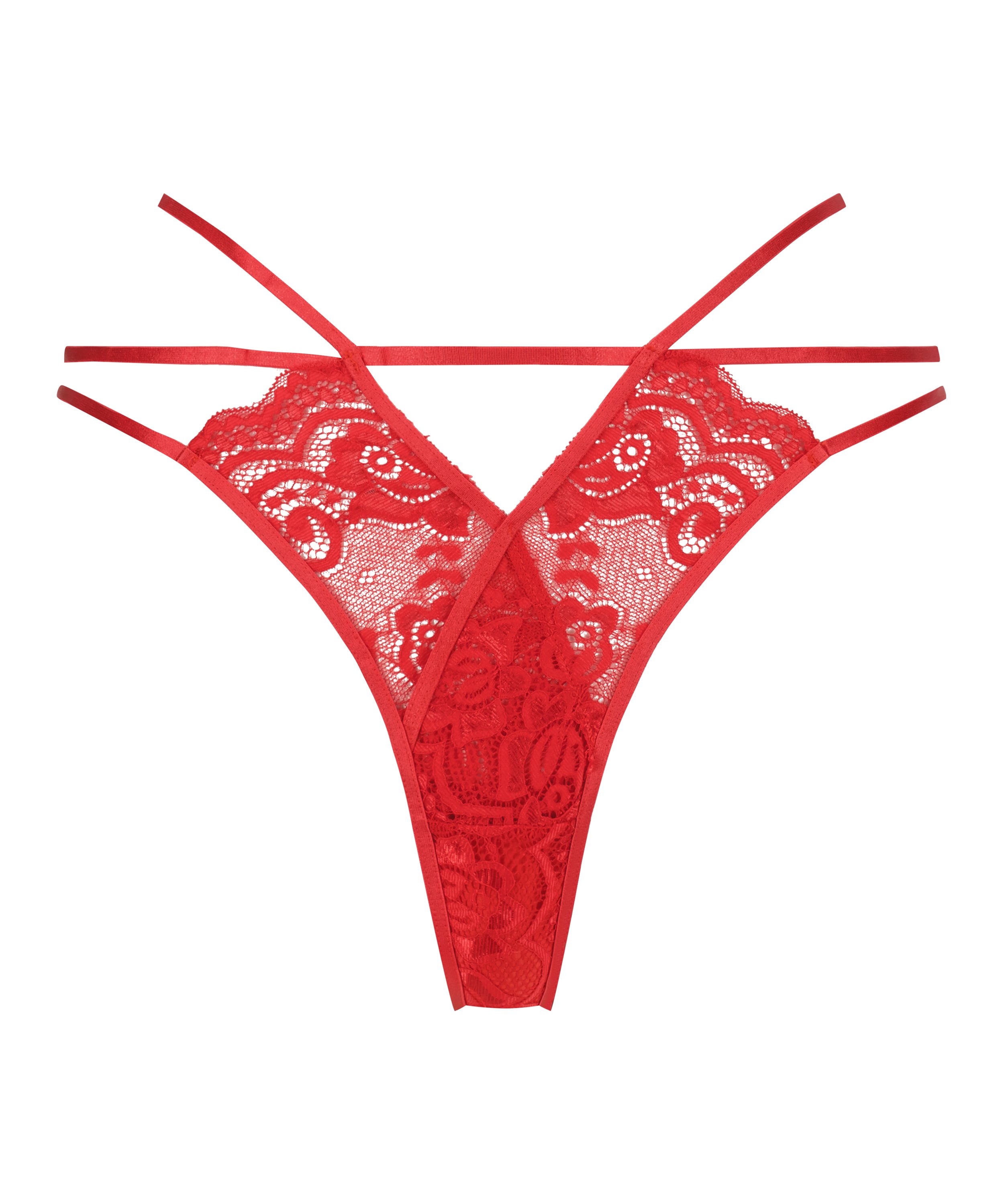 Ferngesteuerter Vibrator Spitzen-Tanga, Rot, main