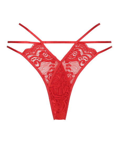 Ferngesteuerter Vibrator Spitzen-Tanga, Rot