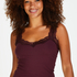 Camisole dentelle Top Rib, Rouge