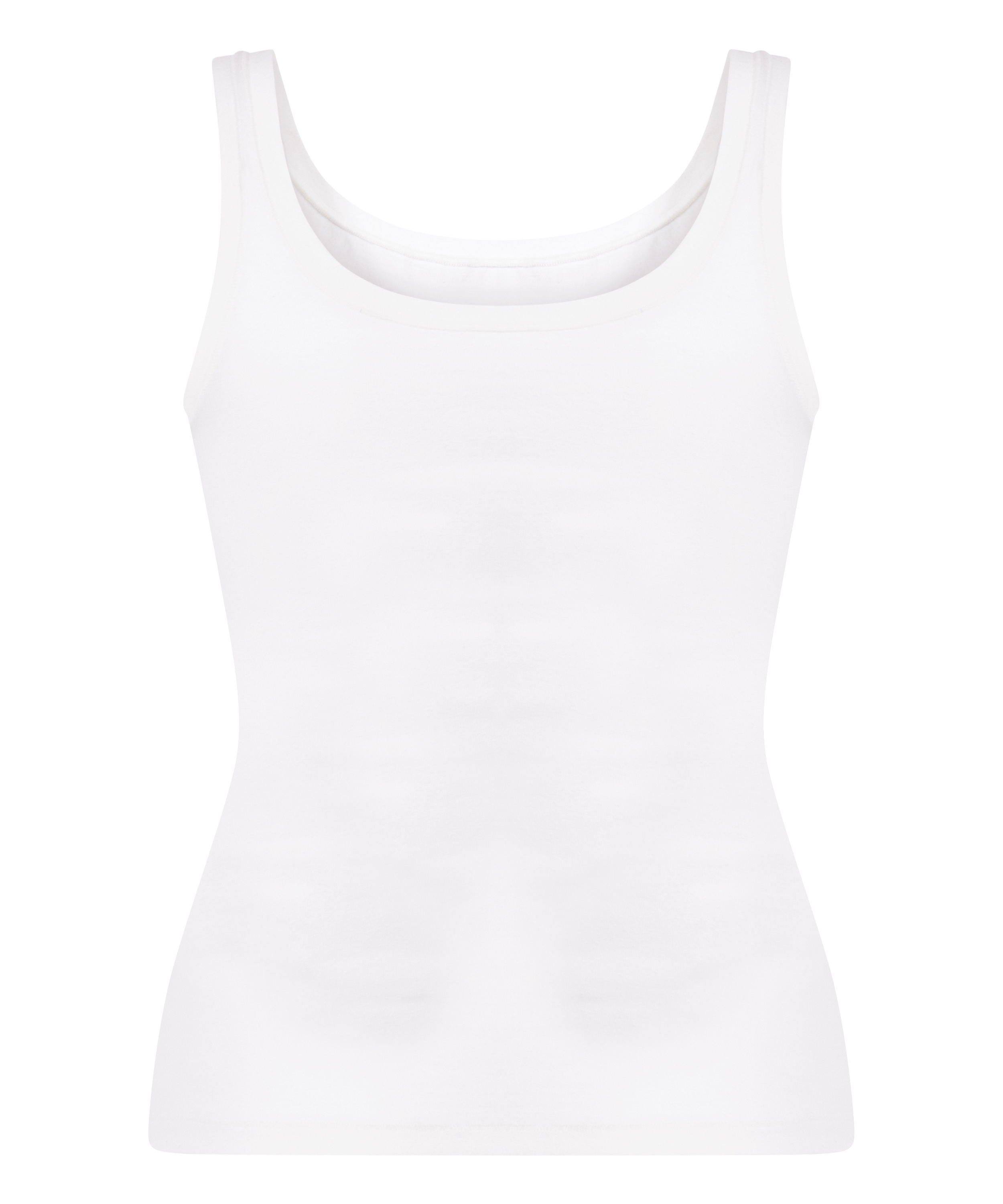 Singlet-Tanktop aus weicher Baumwolle, Weiß, main