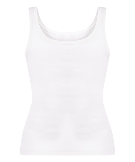 Singlet-Tanktop aus weicher Baumwolle, Weiß