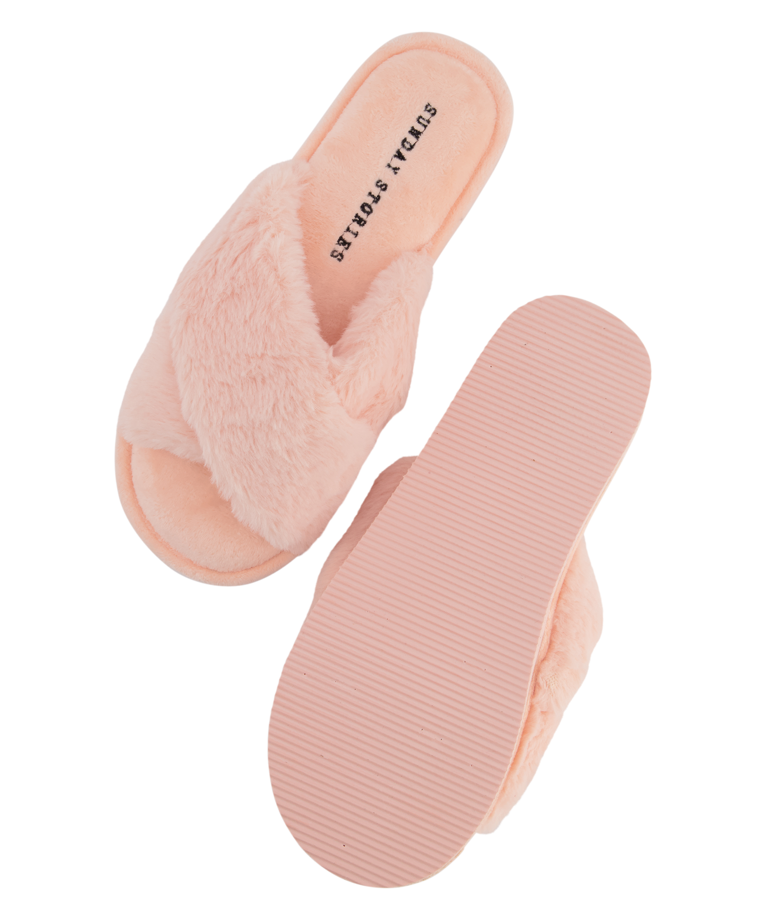 Pantoufles Velours, Rose, main
