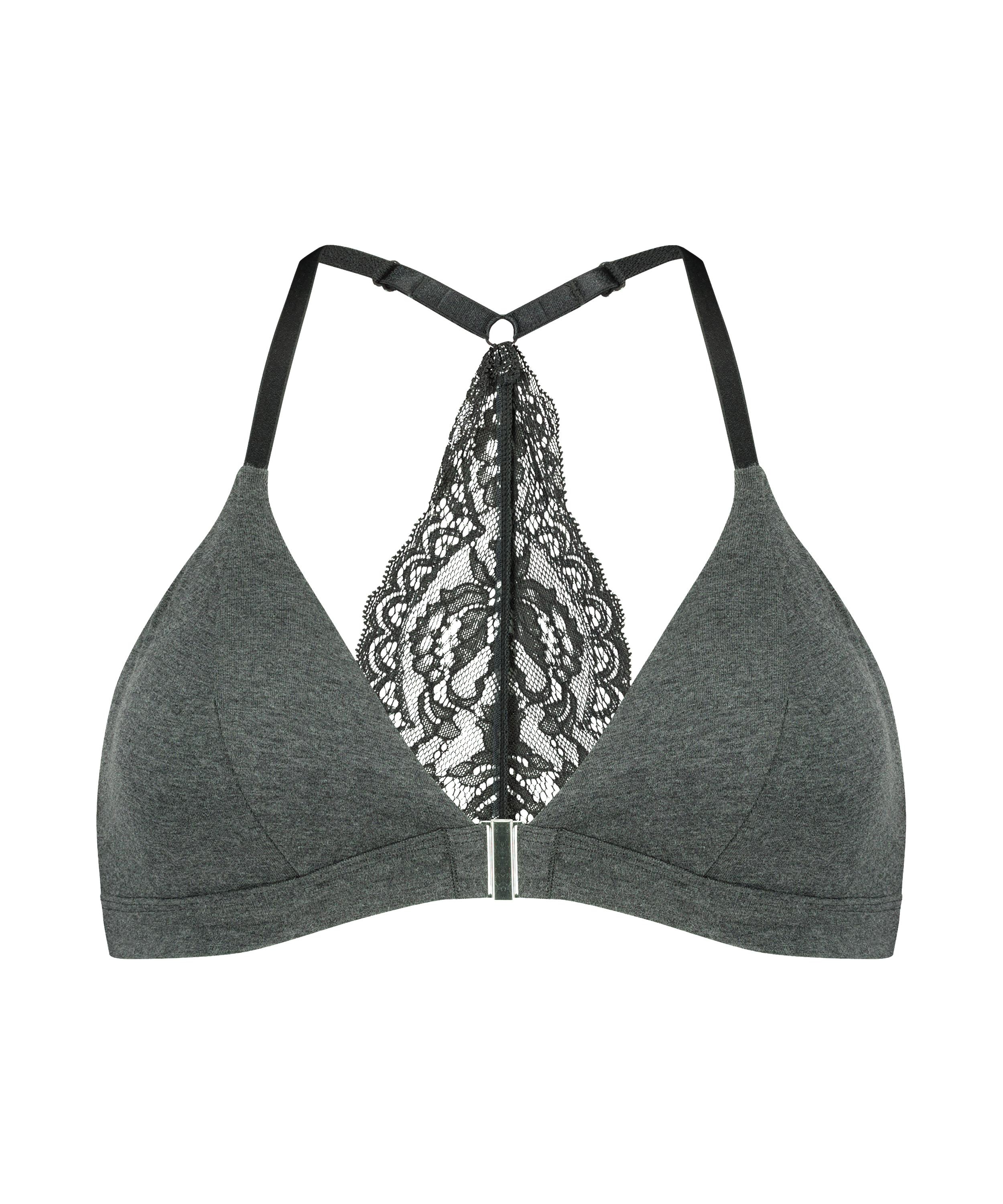 Geformter Triangel-Bralette Chloe Baumwolle, Grau, main
