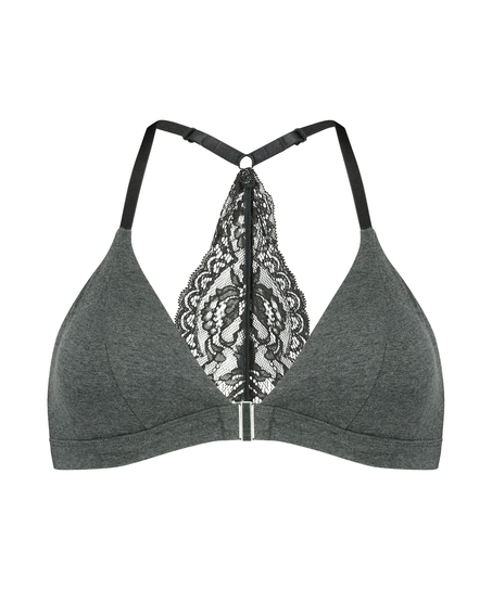 Geformter Triangel-Bralette Chloe Baumwolle, Grau