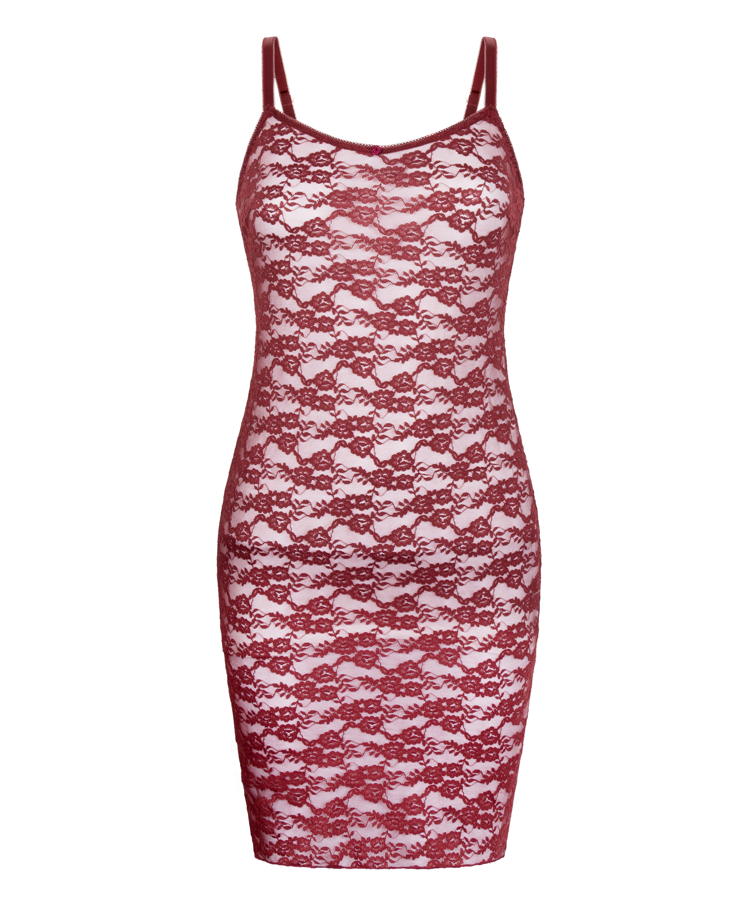 Slipdress aus Allover-Spitze, Rot, main