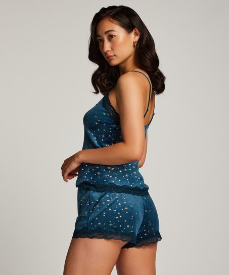 Cami Velours Lace, Blau