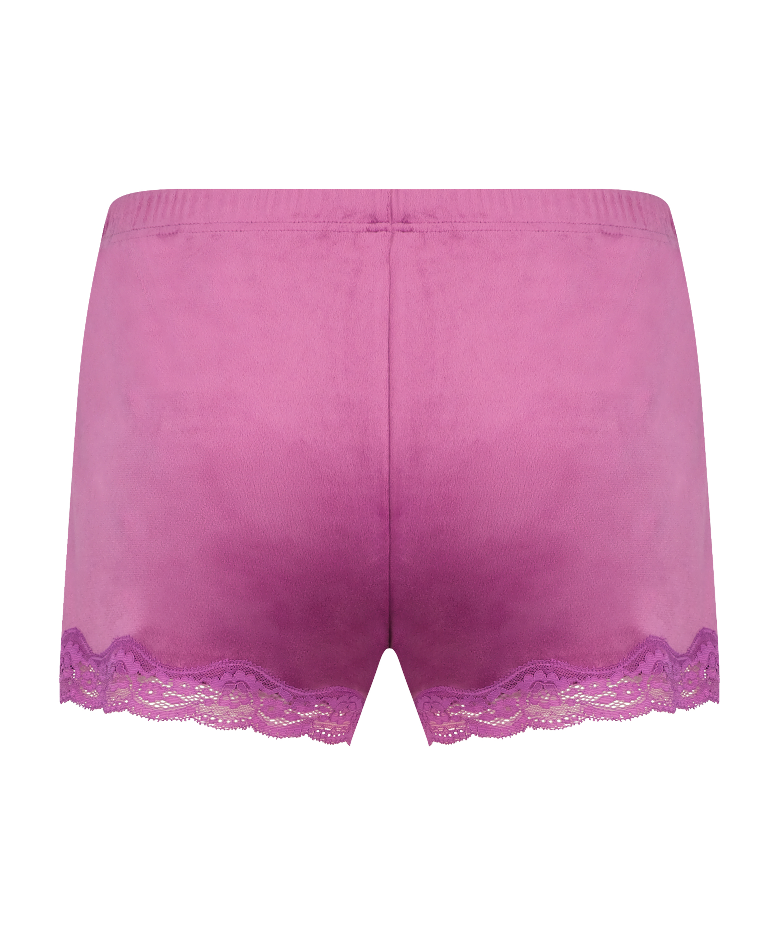 Shorts aus Velours mit Spitze, Lila, main