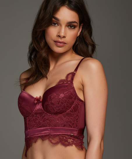 Soutien-gorge &agrave; armatures pr&eacute;form&eacute; longline Heather, Rouge