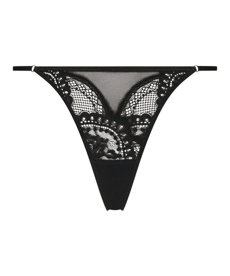 String taille haute Samantha, Noir