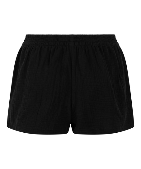 Short en mousseline, Noir
