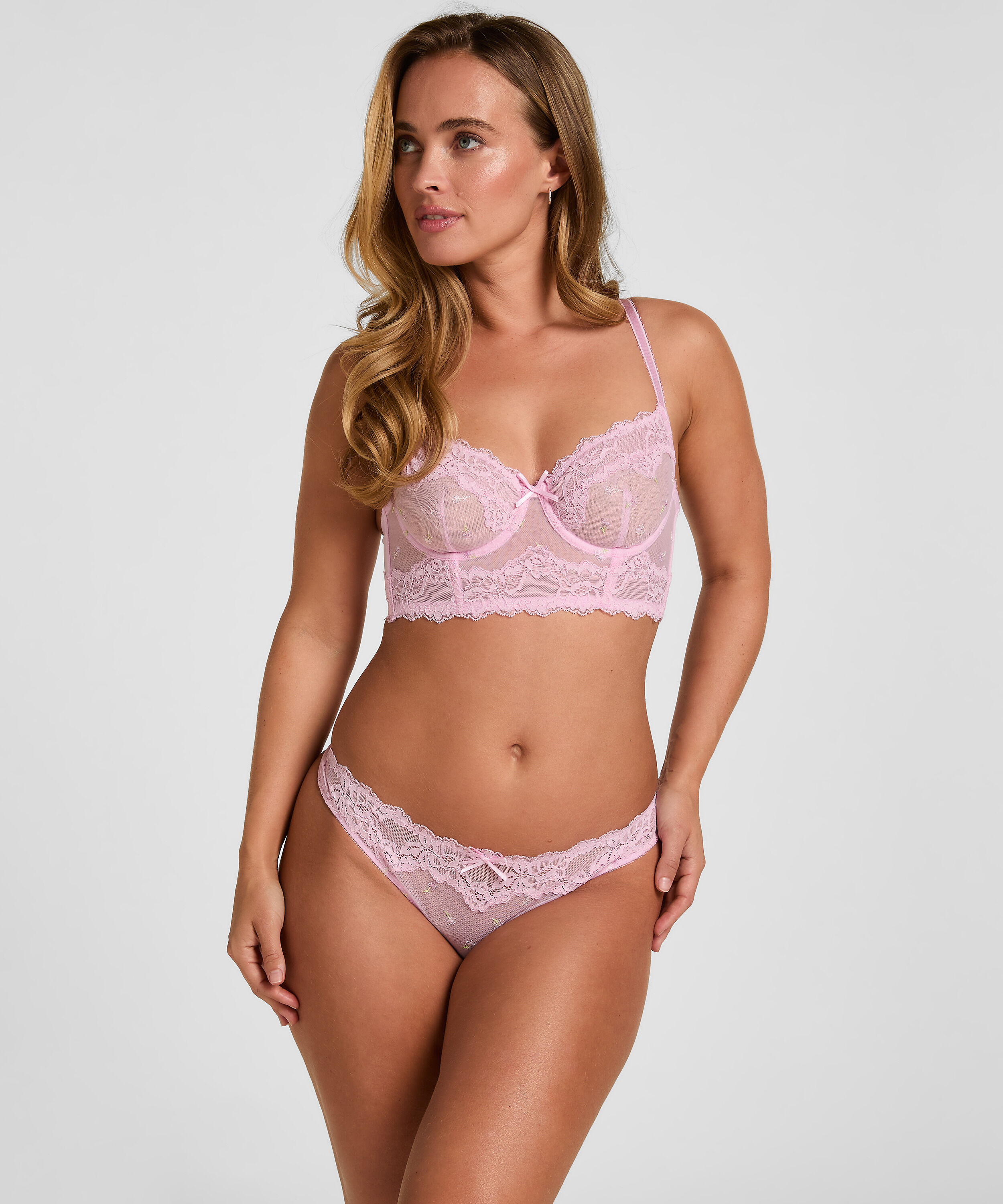 String Taille Haute Camellia, Rose