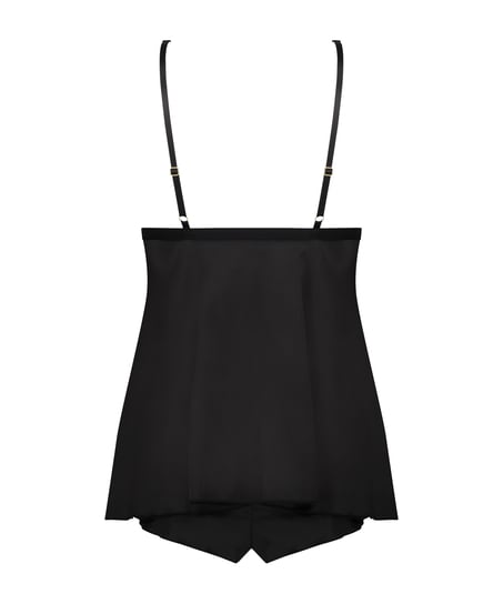 Babydoll Satin Mariah, Schwarz