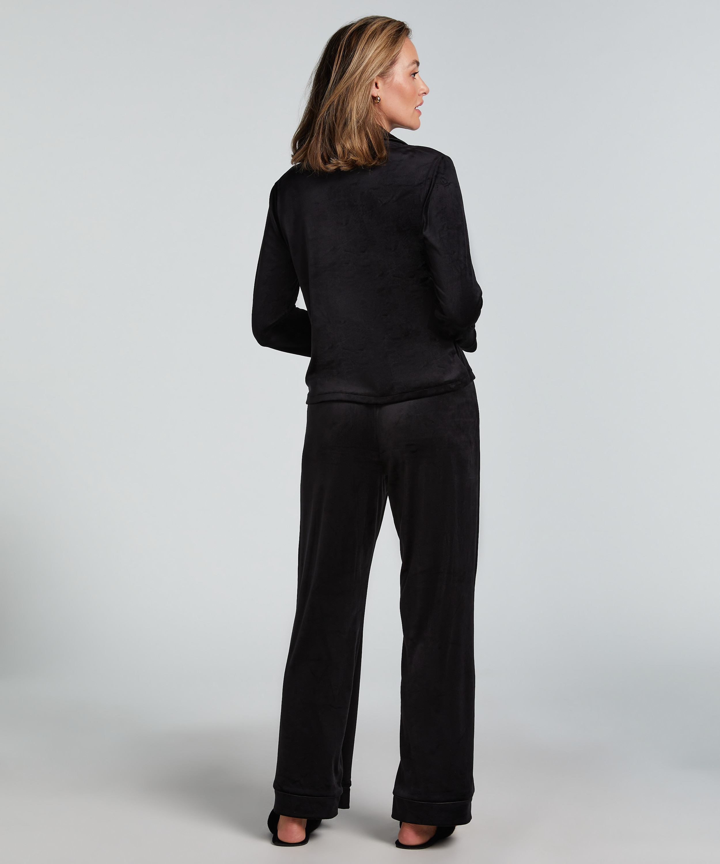 Veste à manches longues en velours, Noir, main