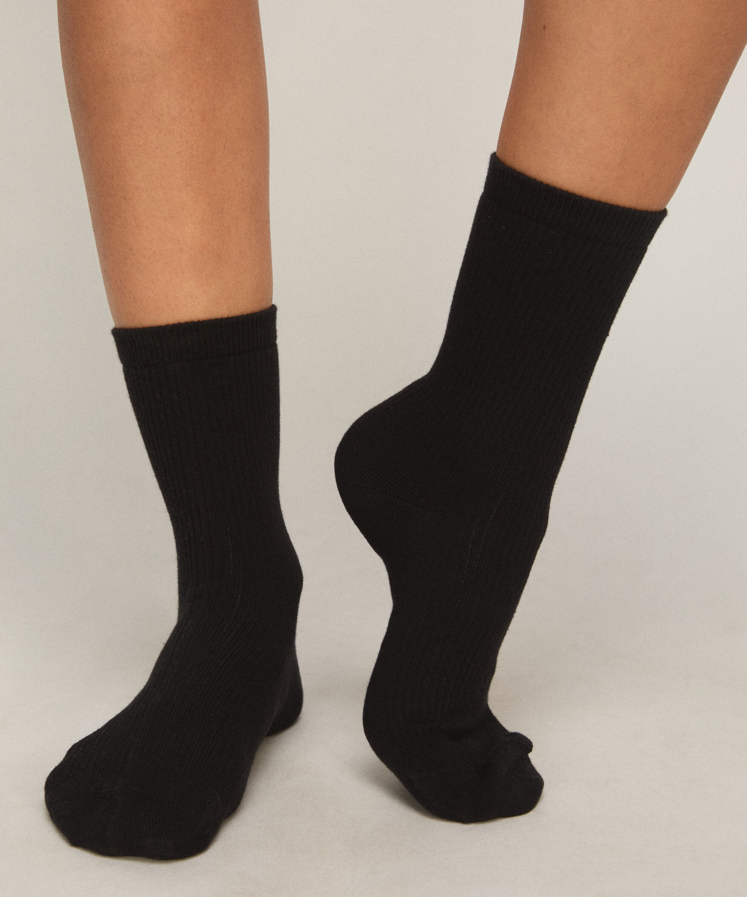 3er-Pack Baumwoll-Crew-Socken, Schwarz 3er-Pack Baumwoll-Crew-Socken, Schwarz
