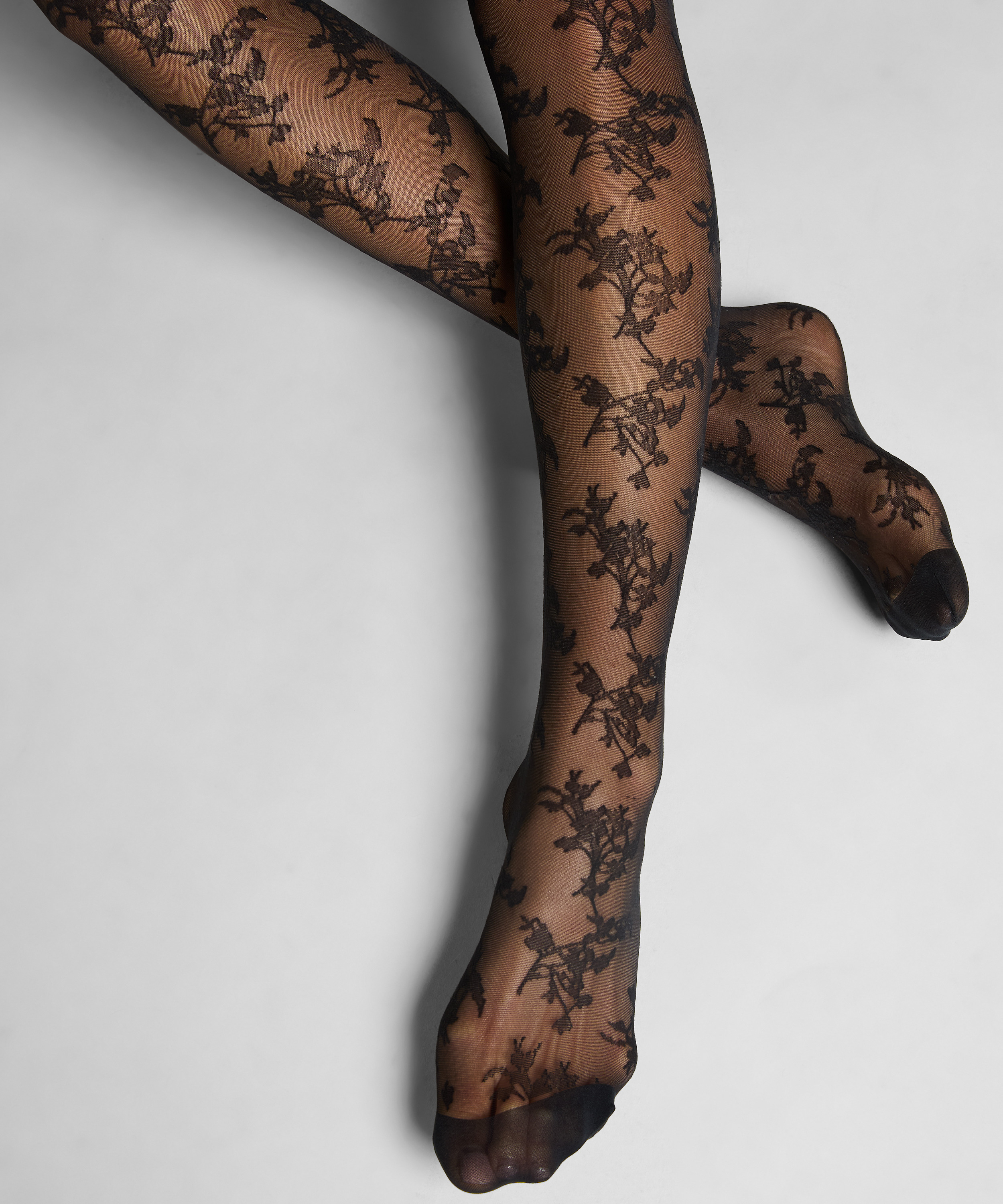 Halterlose Strümpfe 15 Denier Spitze, Schwarz, main