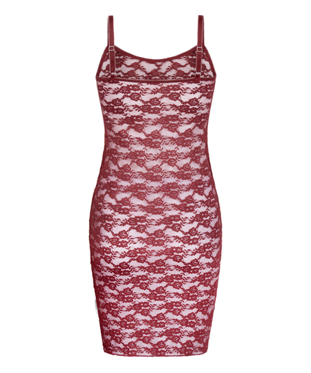Slipdress aus Allover-Spitze, Rot