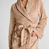 Robe de chambre courte en fleece, Beige