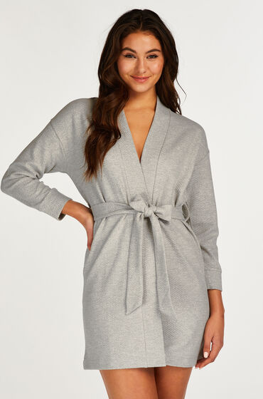 Image of Hunkemöller Kurzer Jacquard-Bademantel Grau