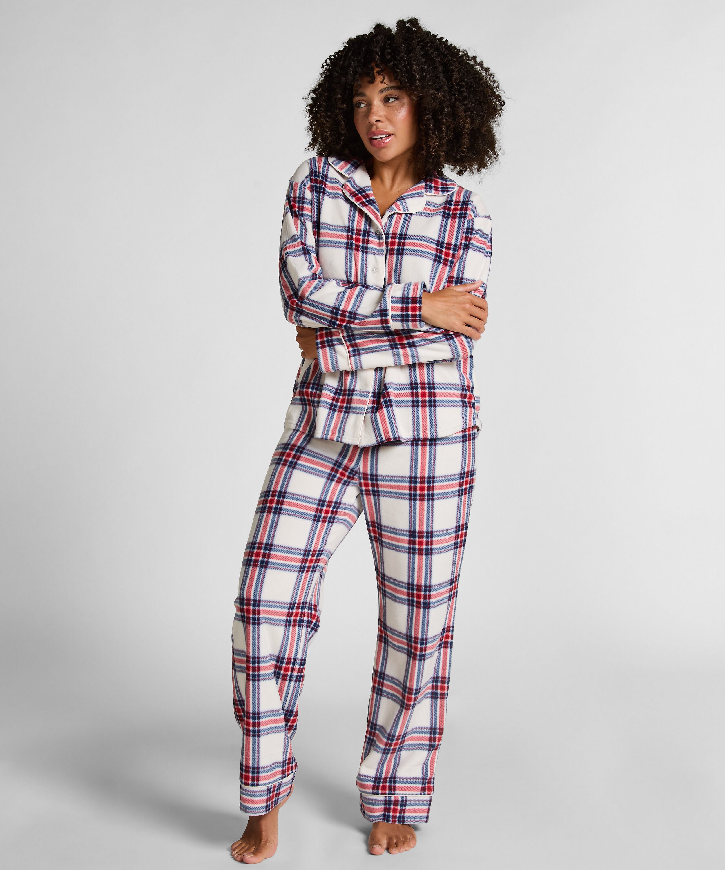 Pyjamaset Polarfleece, Weiß Pyjamaset Polarfleece, Weiß