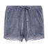 Shorts aus Velours mit Spitze, Grau