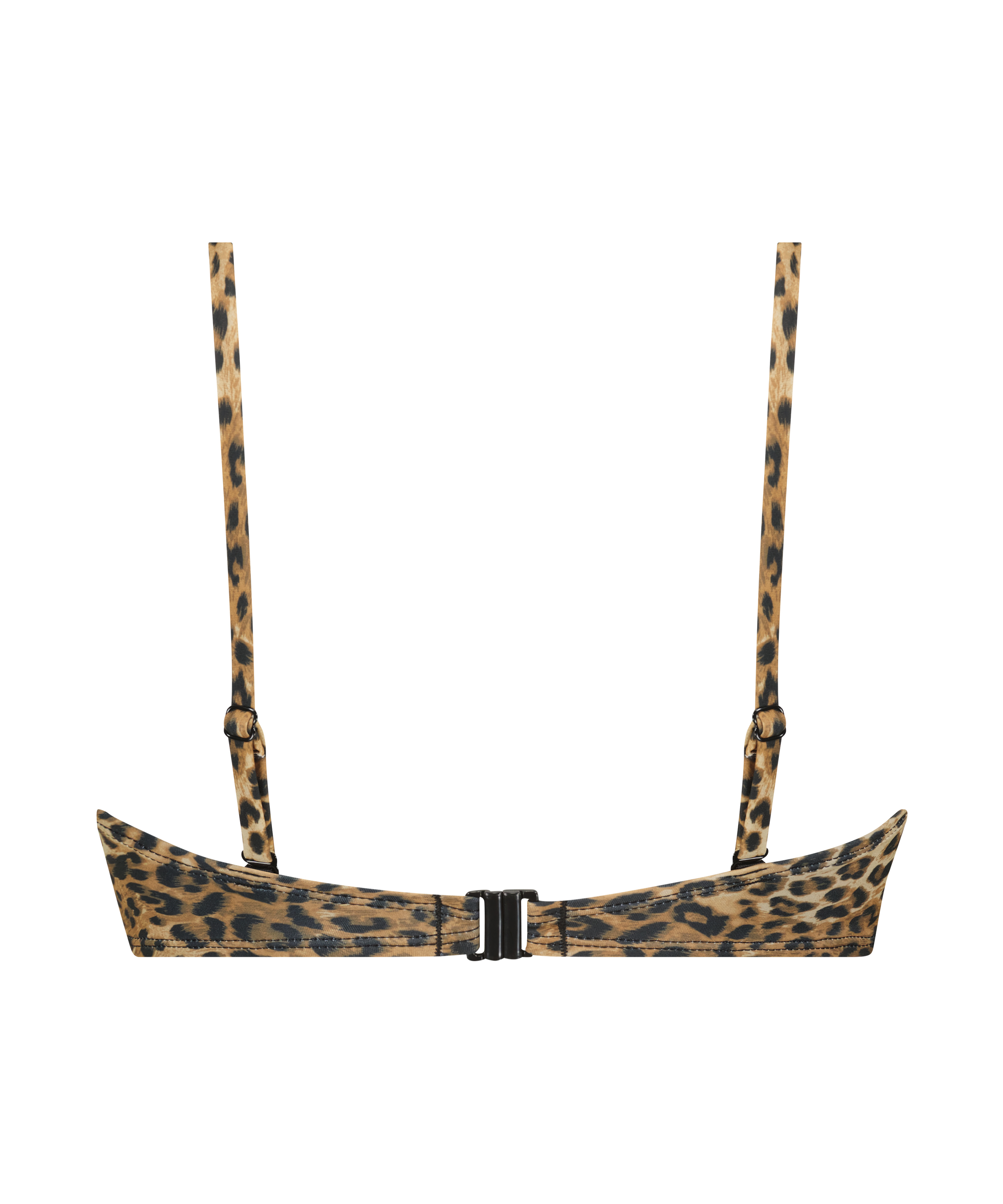Vorgeformtes trägerloses Push-Up Bikini-Oberteil Leopard, Braun, main