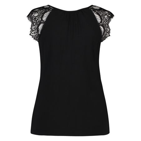 Singlet Jersey Lace, Schwarz