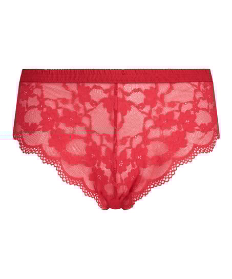 Slip br&eacute;silien jambe haute Iva Curvy, Rouge