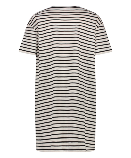 Chemise de nuit col rond, Noir