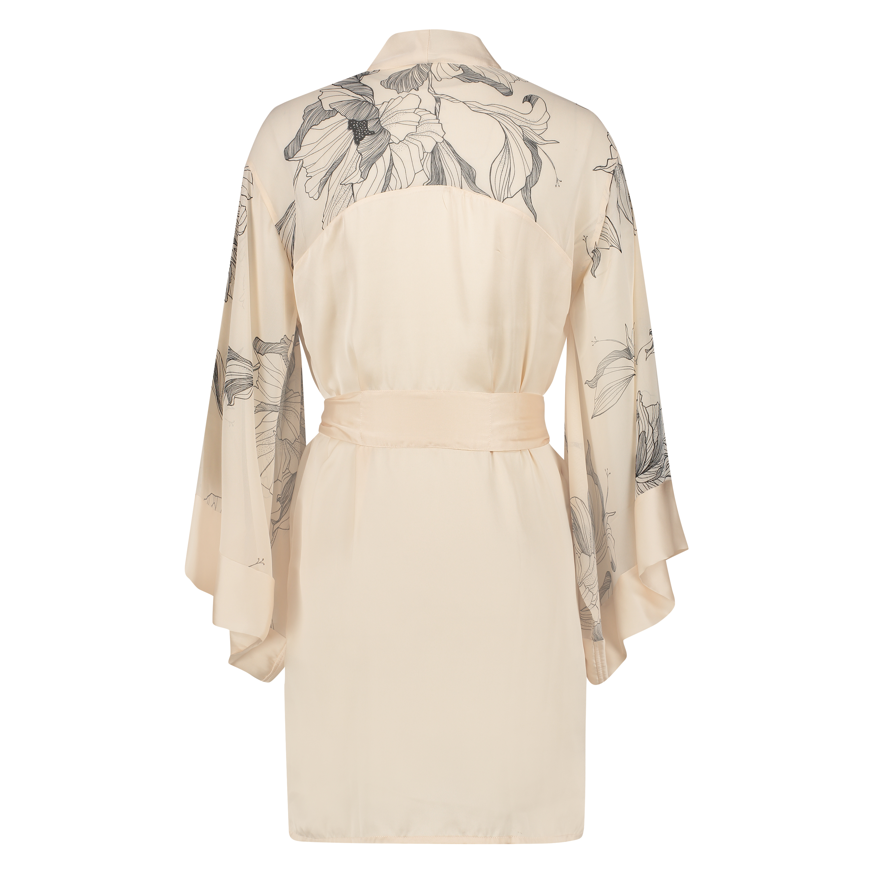 Kimono satin Lotus, Rose, main