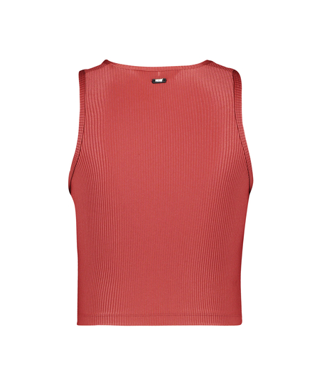 HKMX Sport Cropped Tank Top Twisted Rib, Rot