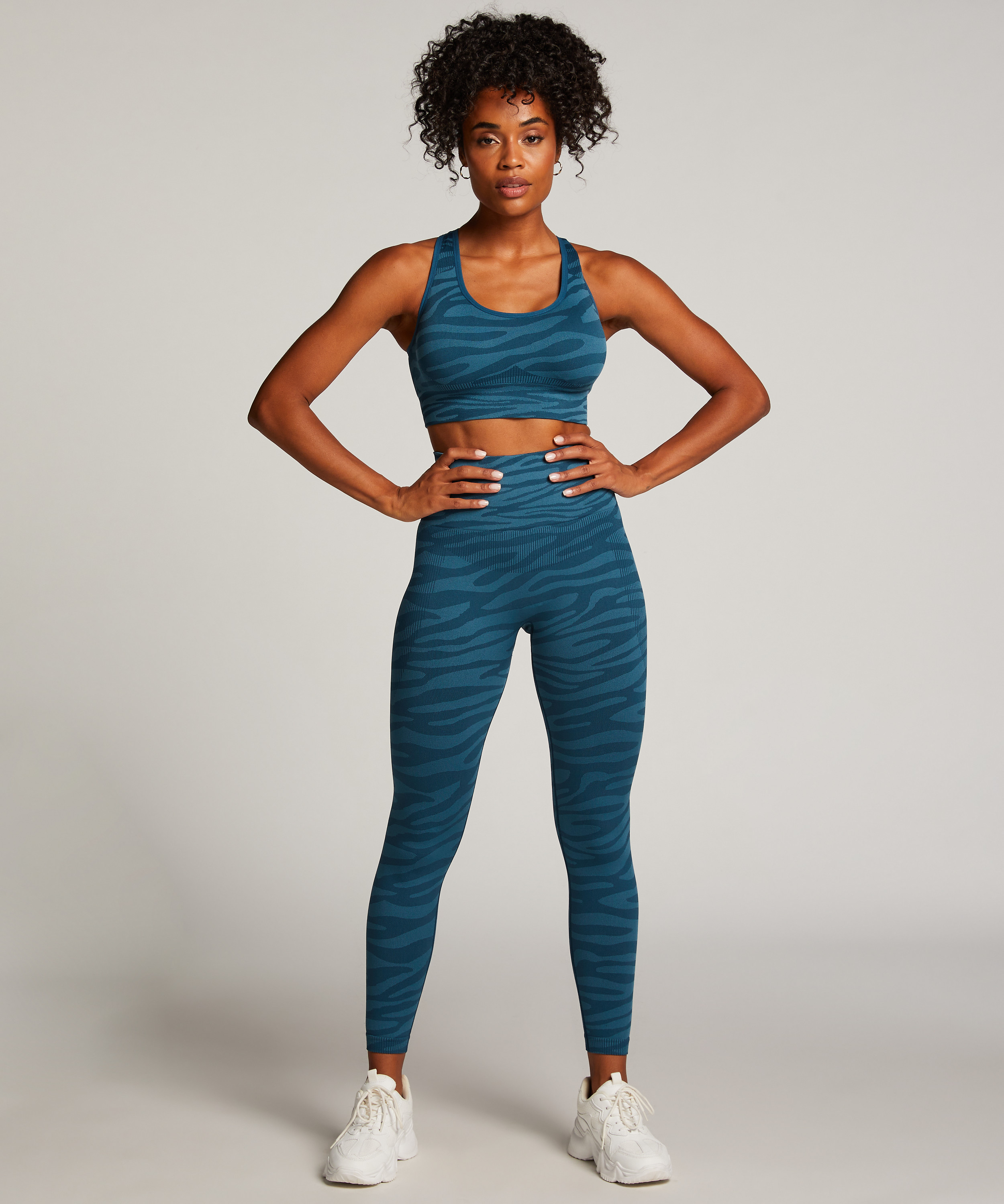 HKMX Soutien-gorge de sport sans couture, Bleu, main