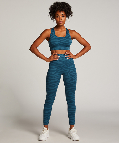 HKMX Soutien-gorge de sport sans couture, Bleu