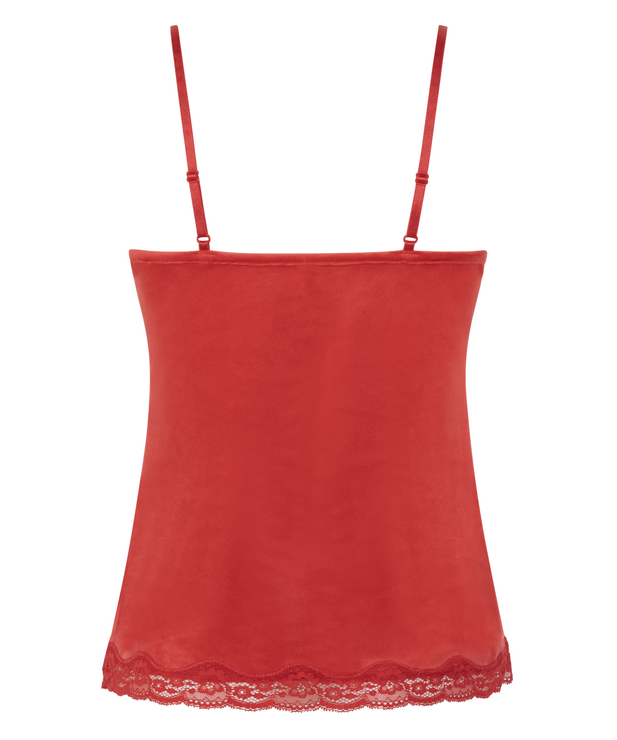 Cami Top Velours Lace, Rot, main