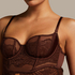 Soutien-gorge à armatures non préformé longline Indigo, Marron